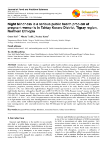 Night blindness is a serious public health problem of pregnant