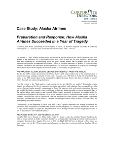 Case Study: Alaska Airlines Preparation and Response: How Alaska