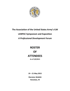 roster of attendees - Association of the United States Army