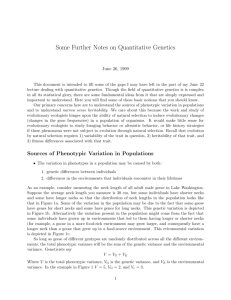 Some Further Notes on Quantitative Genetics
