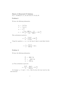 Physics 11 Homework IV Solutions Ch. 4