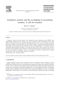 Enterprise systems and the re-shaping of accounting