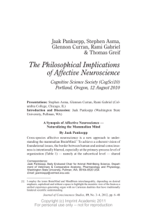 The Philosophical Implications of Affective Neuroscience