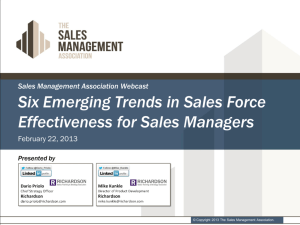 Six Emerging Trends in Sales Force Effectiveness for Sales Managers