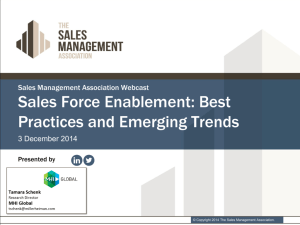 Sales Force Enablement: Best Practices and Emerging Trends