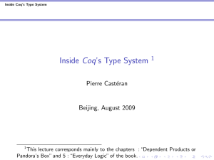 Inside Coq's Type System