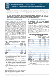 Census 2011, Population mobility within Queensland
