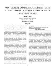 non- verbal communication patterns among visually impaired