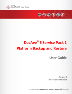 DocAve 6 Platform Backup and Restore User Guide