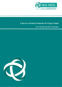 A Review of School Textbooks for Project Maths