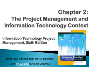 Information Technology Project Management Chapter 2