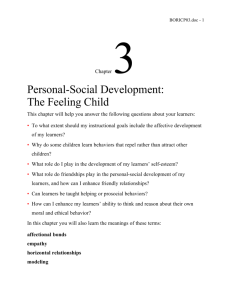 Chapter 3: Personal-Social Development: The Feeling Child