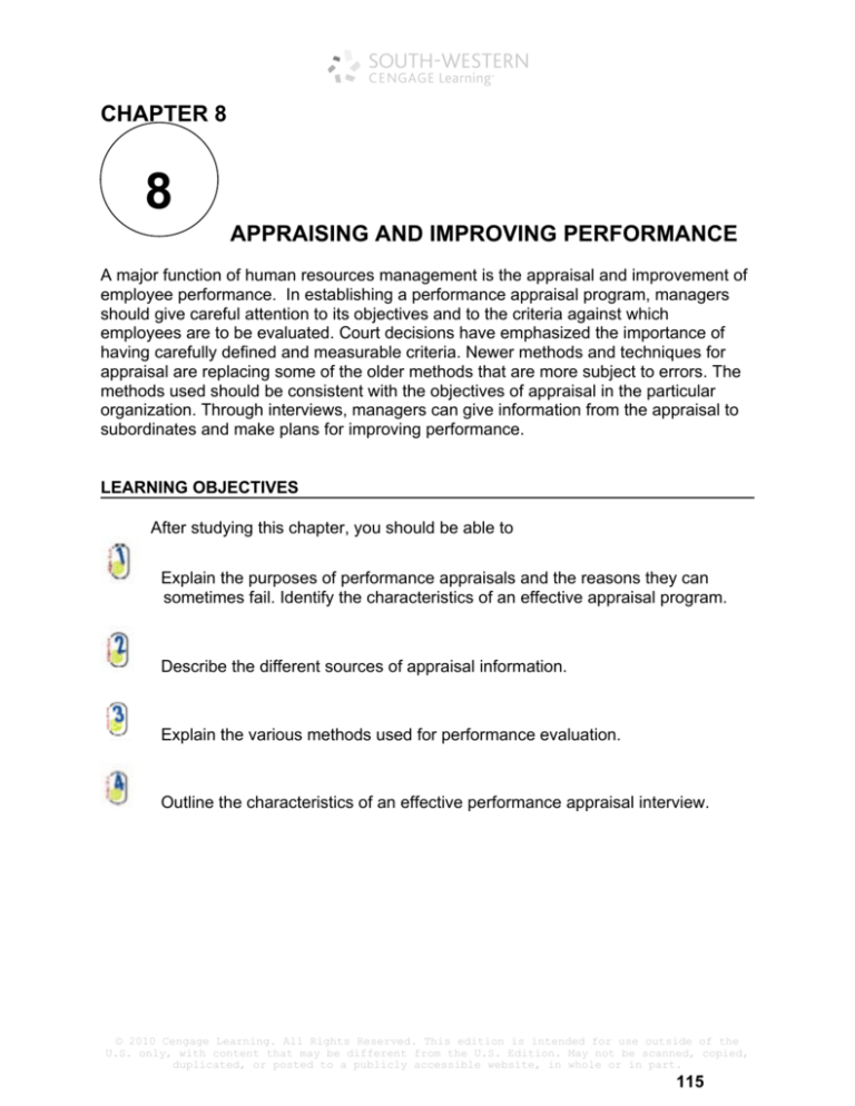 Chapter 8 Appraising And Improving Performance