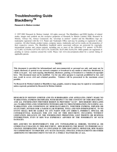 Troubleshooting Guide BlackBerryTM