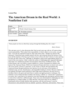 The American Dream in the Real World: A Nonfiction Unit