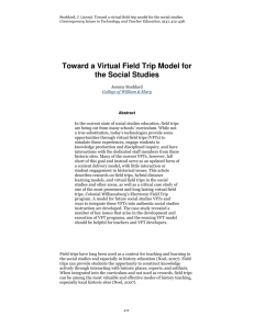 Toward a Virtual Field Trip Model for the Social Studies