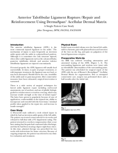 Anterior Talofibular Ligament Rupture/Repair and Reinforcement