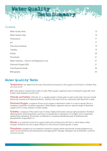 Water Quality Tests Summary