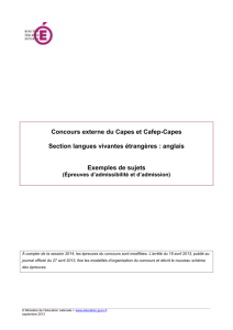 Concours externe du Capes et Cafep