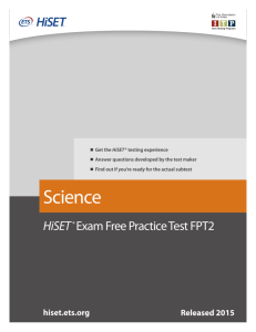 hiset practice test science 14a