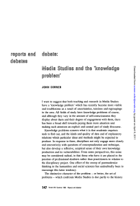 Media Studies and the 'Knowledge Problem'