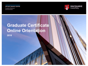 Graduate Certificate Online Orientation - Students