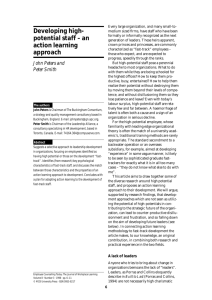 Developing high- potential staff – an action learning approach