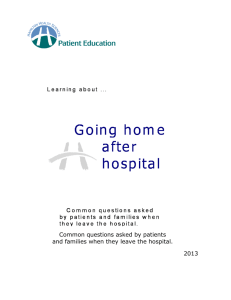 Going home after hospital - Hamilton Health Sciences