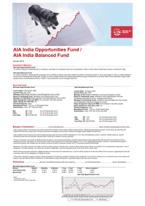 AIA India Opportunities and AIA India Balanced Fund Factsheets