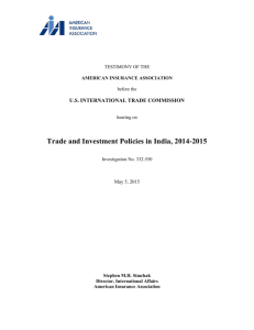 U.S. International Trade Commission (ITC) May 5, 2015 Testimony