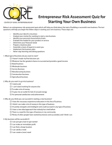 Entrepreneur Risk Assessment Quiz for Starting Your Own Business