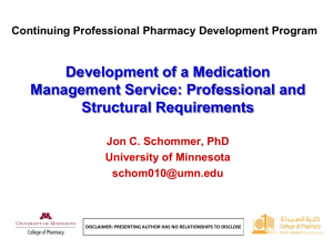 Development of a Medication Management Service: Professional