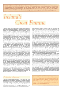 Ireland's Great Famine - Economic History Society