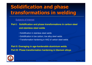 Solidification and phase transformations in welding