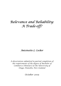 Relevance and Reliability: A Trade-off?