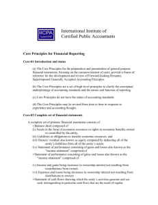 Core Principles for Financial Reporting
