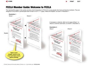 FCCLA Member Guide: Welcome to FCCLA