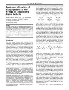 Development of Reactions of Silacyclopropanes as New Methods