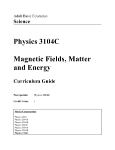 Physics 3104C Curriculum Guide 2005-06