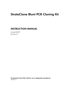 StrataClone Blunt PCR Cloning Kit