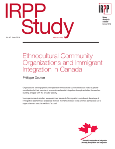 Ethnocultural Community Organizations and Immigrant Integration in