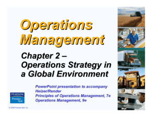 Chapter 2 – Operations Strategy in a Global Environment