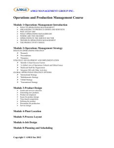 Operations and Production Management Course