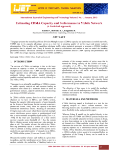 Journal of Engineering Estimating CDMA Capacity and Performance