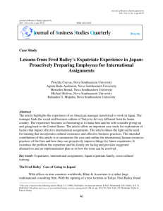 Lessons from Fred Bailey's Expatriate Experience in Japan