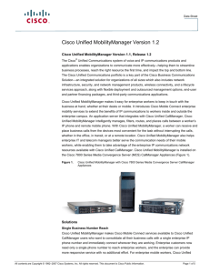 Cisco Unified MobilityManager Version 1.2
