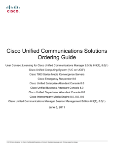 Cisco Unified Communications Solutions Ordering Guide
