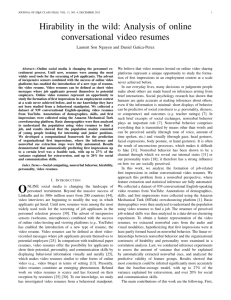 Hirability in the wild: Analysis of online conversational video resumes