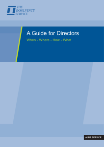 A Guide for Directors - Hodgsons Chartered Accountants, Insolvency
