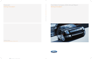 Ford Motor Company 2005 Annual Report Driving Innovation